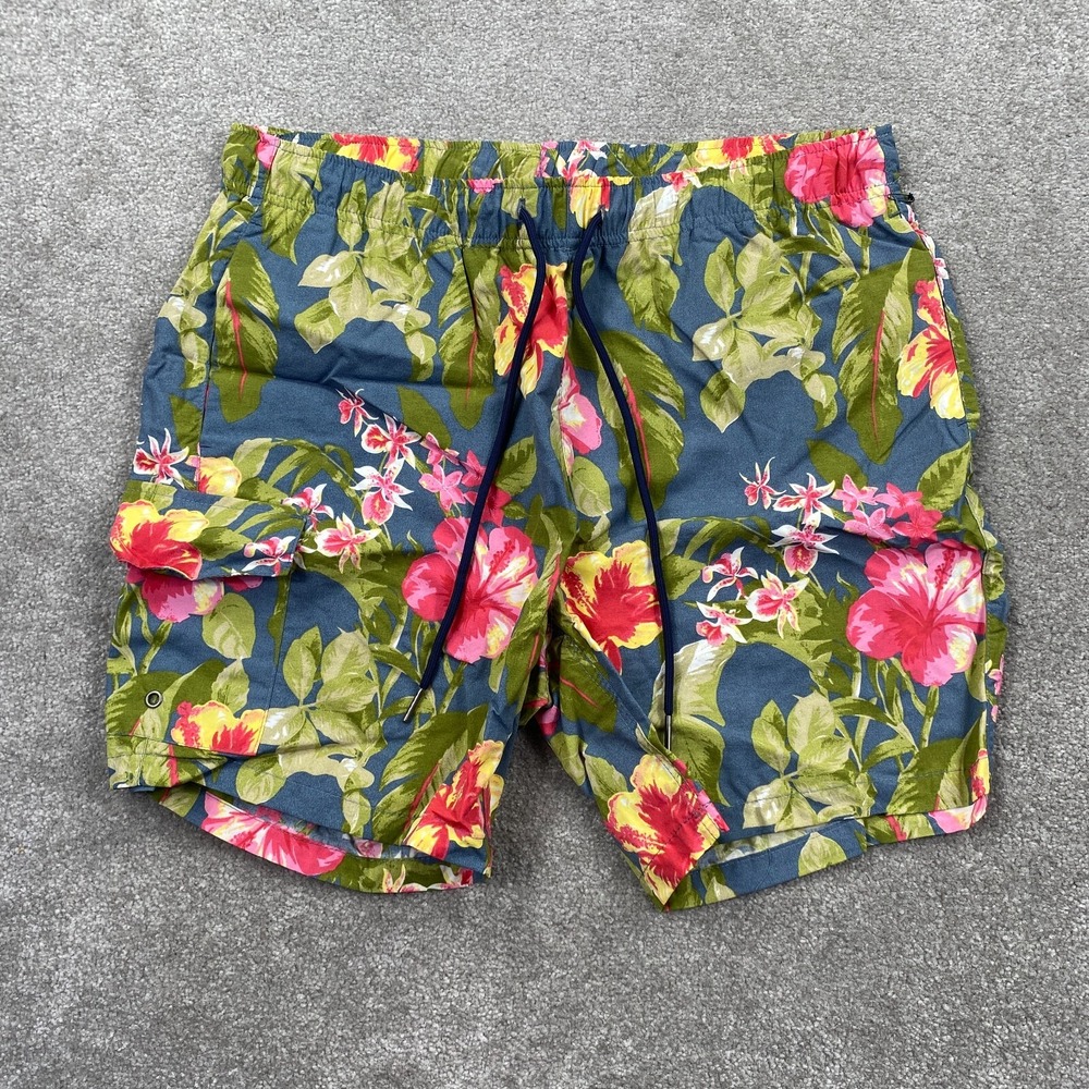 Rainforest‎ Men's Floral Swim Board Shorts Size S Hibiscus Multicolor RF19WVS219